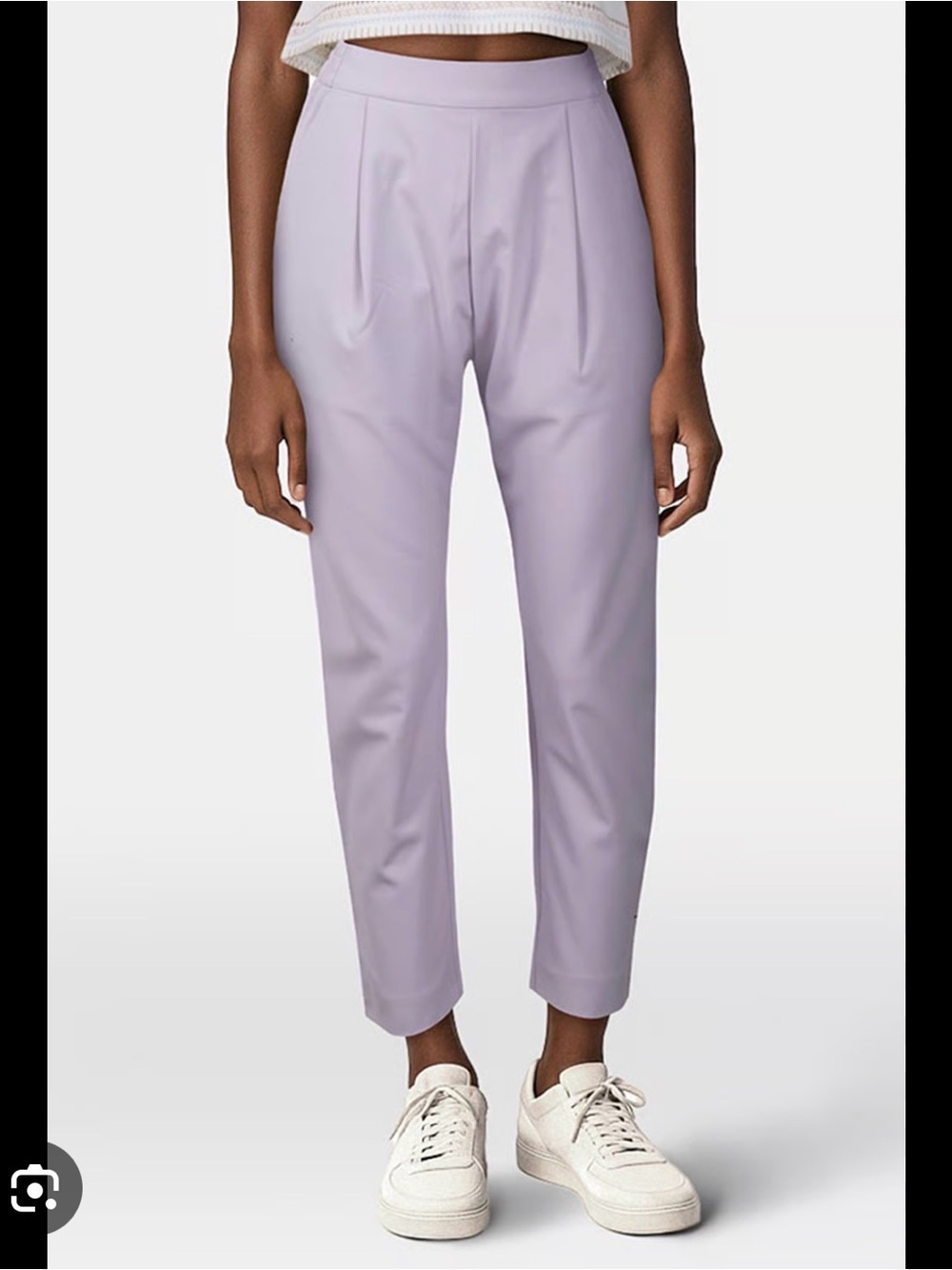 AllSaints Lavender High-Rise Pleated Cropped Trousers